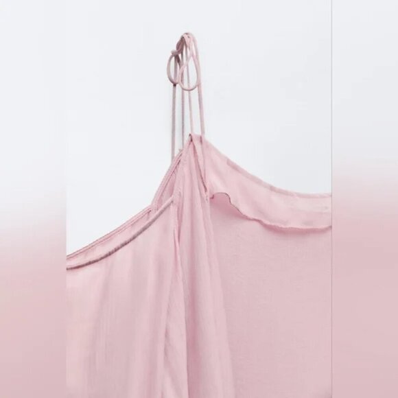 ZARA SEMI-SHEER VOLUMINOUS BLOUSE - Picture 6 of 7